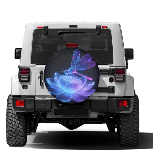 Image of Delerain Cute Dragonfly Spare Tire Cover for Jeep RV Trailer SUV Truck and Many Vehicle, Wheel Covers Sun Protector Waterproof (15 Inch for Diameter 27 inch-29 inch)