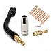 MB15 15AK Compatible Welding Torch Gooseneck Kit, Brass High- Flexible Swan Neck Connector for 215, 63616, 63617, 15AK, 15FX, 15LX Series, 8-Piece Set with 5 Tips(1.0 mm)