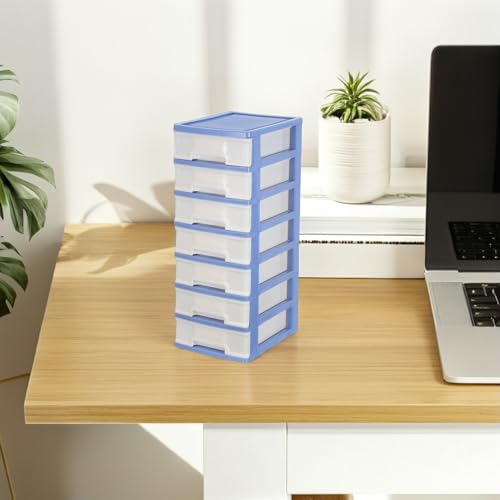 Organiseur de tiroirs multifonction compact plastique bleu salon - 8