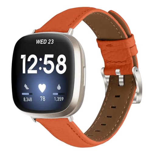 Fitbit Versa 4/Sense 2�Ή� ���U�[�X�g���b�v ���߉\�ȃX�^�[���C�g�o�b�N�� �J�W���A�� �t�B�b�g�l�X �X�|�[�c�o���h Fitbit Versa 3/Sense ���f�B�[�X �����Y (�I�����W�A�����T�C�Y)