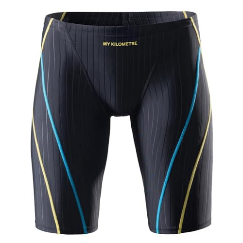 Image of MY KILOMETRE Men's Swimsuit Jammer Solid Swim Jammers Endurance Long Racing Training Swimsuit