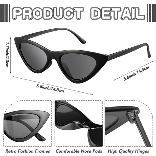 12 Pairs 80s Cat Eye Cyber Visor Sunglasses Cat Eye Shield Glasses Accessories for Women Men Future Style Costume Cosplay2