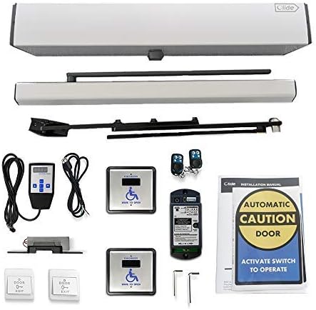 Door Opener Handicap Touchless Wave Sensor Open for Commercial Door with 2PCS Square 4.5'' Wireless Handicap Sensor Swithes 512N and 1PCS Fail Safety 395lbs Electric Strike