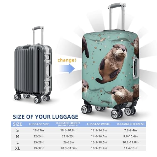 Travel Luggage Cover Protector Otters Suitcase Cover Washable Elastic Suitcase Protector Anti-Scratch Suitcase Cover Fits 18-32 Inch Luggage2
