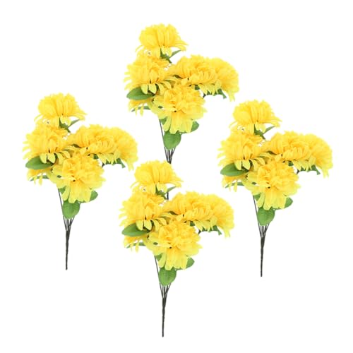 LIFKOME Crisantemos Artificiales para Cementerio Unidades Flores Falsas Duraderas para Memorial Decoración con Flores Sintéticas Realistas para Tumbas y Homenajes
