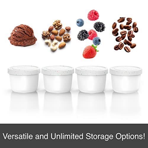 Image of BALCI 8oz Mini Ice Cream Containers - Set of 4 (White Sprinkles)