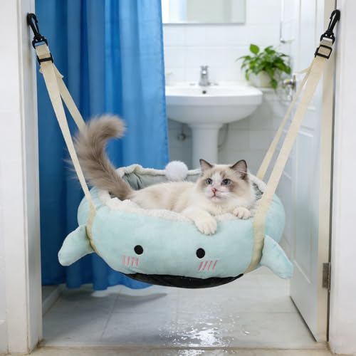 Hamac suspendu pour chaton lit balançoire portable peluche chaude - 6