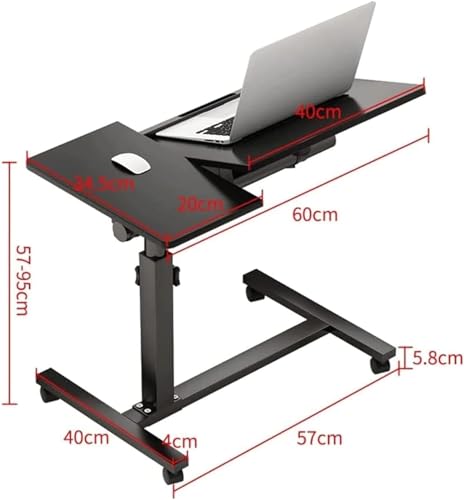 Table de lit réglable : table de chevet d'hôpital mobile en forme de C - 2