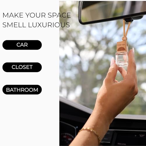 Image of Car Air Freshener, Natural Hanging Diffuser, Non-Toxic Long-Lasting Fragrance for Auto and Home, Vegan and Pet Safe (Pack of 2, 0.2 Fl Oz, Surf Shack Coconut Sandalwood Cedar Santal)