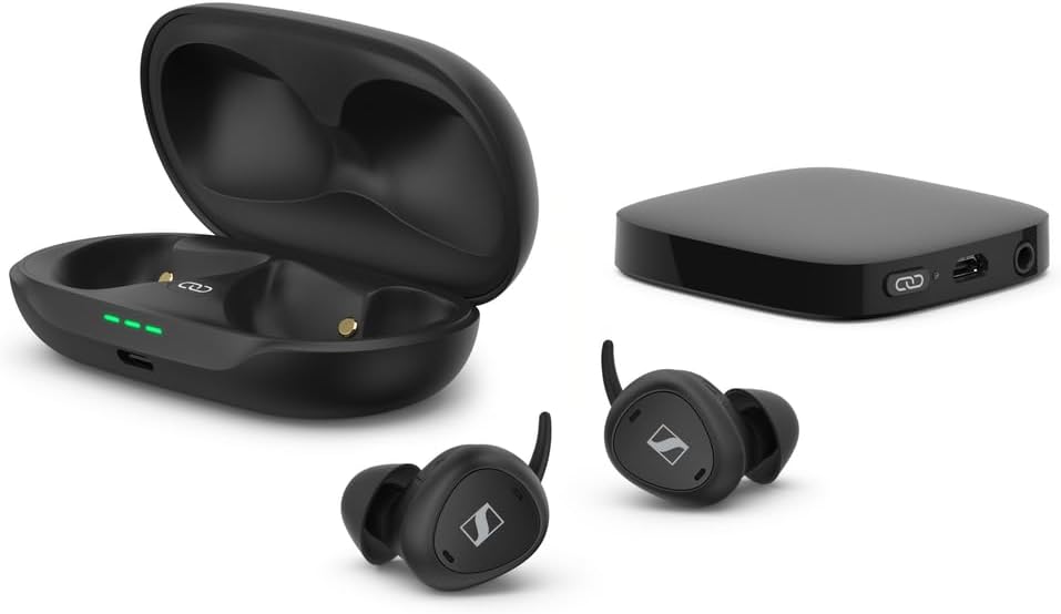 Sennheiser Consumer Audio Clear Set – True Wireless Earbuds & TV Connector – Bluetooth in-Ear Headphones with Ambient Awareness,Noise Cancellation,Qi Wireless Charging & 37-Hour Battery Life,medium.