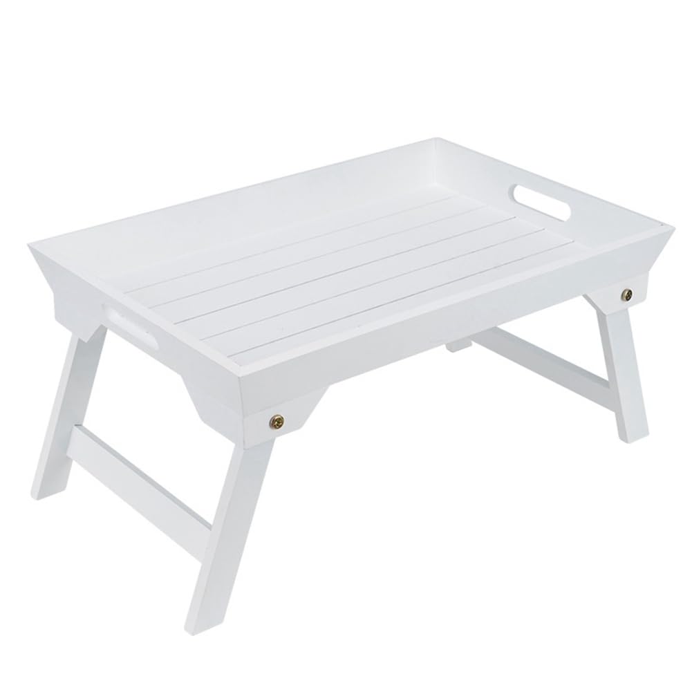 Table pliante de dortoir Cosmin en bois, petit bureau de lit portable