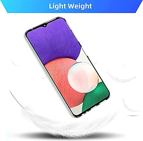 Image of FitSmart Shockproof Crystal Clear TPU Soft Flexible Back Cover for Samsung Galaxy A22 5G / SM-A226B, SM-A226B /DS -(Transparent, Silicone)