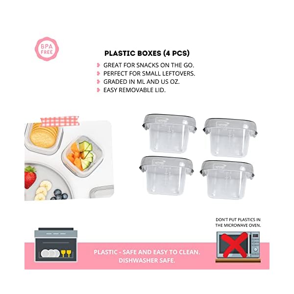 Baby Led Weaning Feeding Supplies Self Feeding Baby Utensils By PAPA BEAR Adjustable Bib Divided Suction Plate Silicone… - Image 7