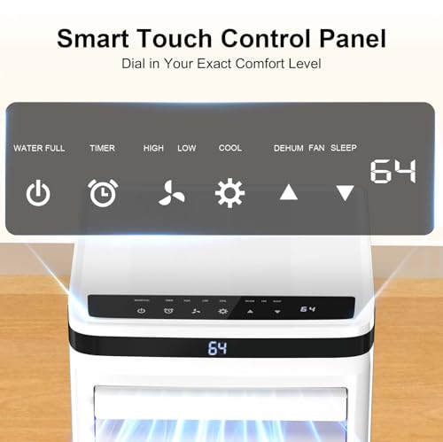 Image of Electactic 8050 BTU Portable Air Conditioner for Fast Cooling, 4-in-1 Indoor AC Unit with Dehumidifier & Fan Modes, Powerful Personal AC for Rooms up to 350 Sq.Ft., Smart Remote & 24H Timer
