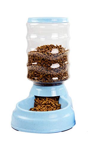 KanakMall Pet Feeder Food Dispenser Station - Replenish Pet Food for Dog Cat Animal Automatic Gravity Dry Food Storage Bottle Bowl Dish Stand (Multicolor)