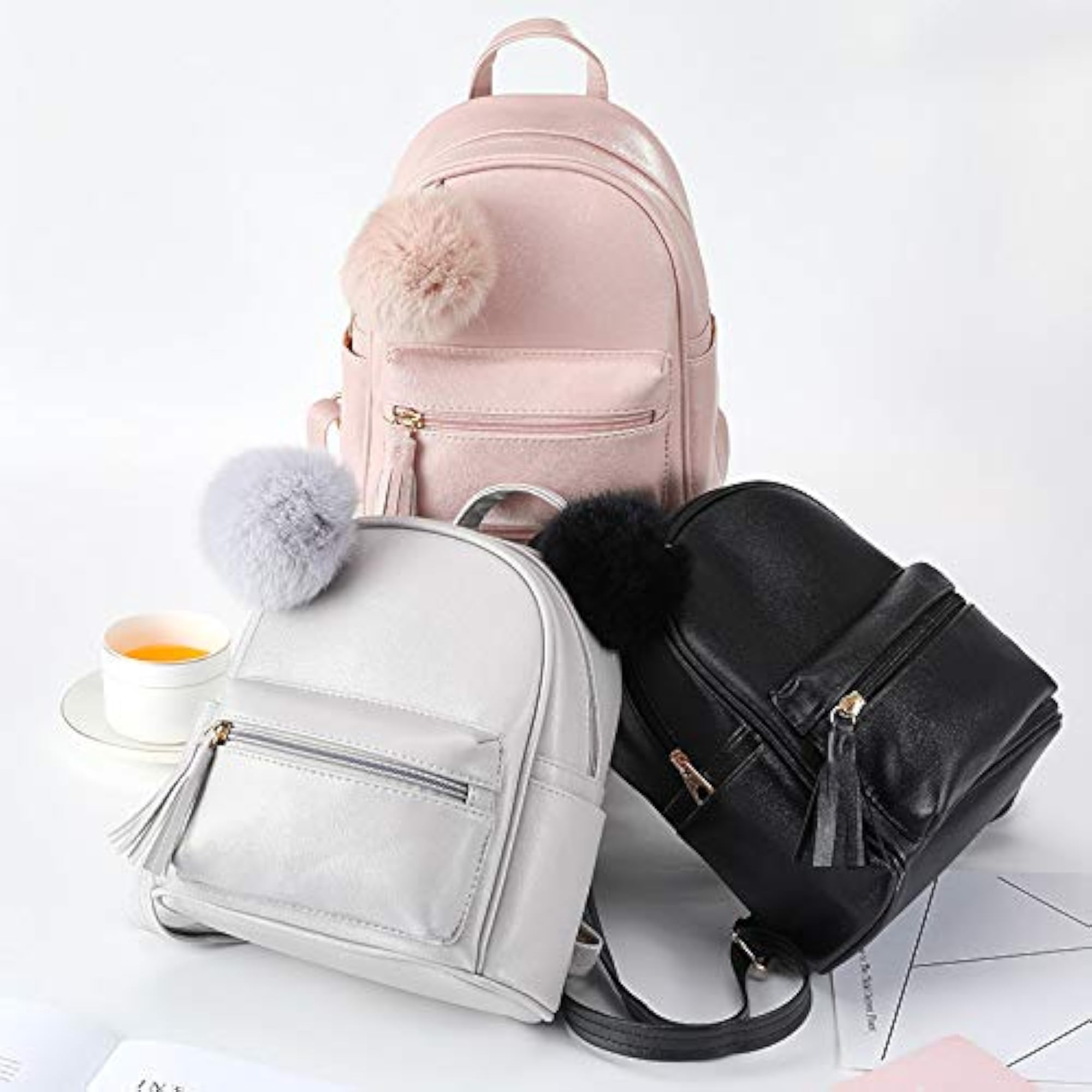Women's Faux Leather Small Backpack, Fashion Casual Daypack