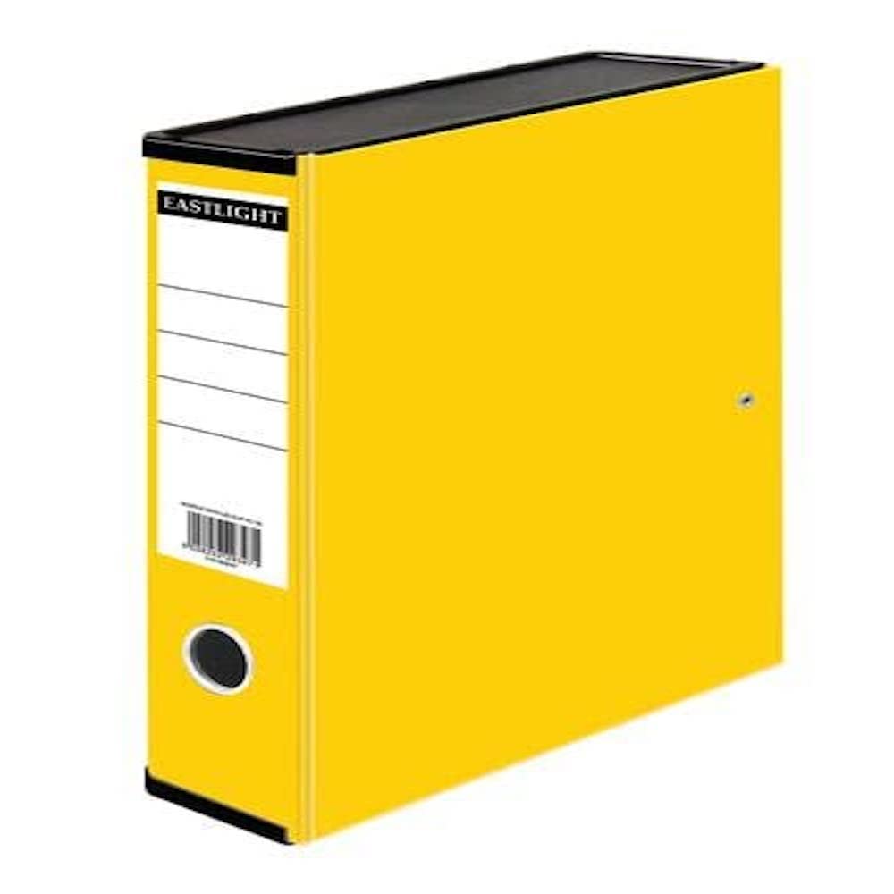 Caja archivadora, tamaño folio, lomo de 50 mm de ancho, amarillo, paquete de 10