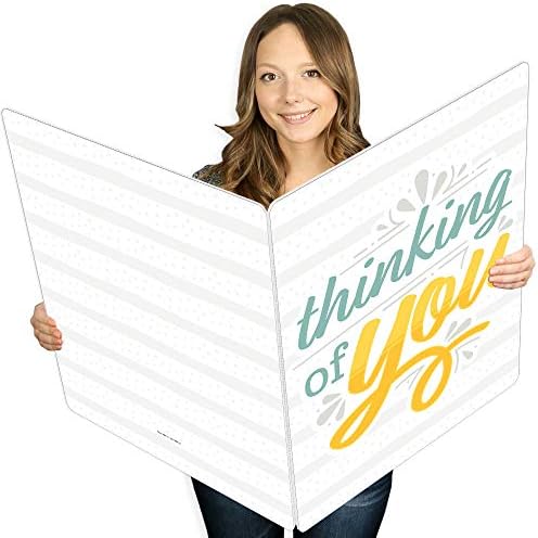 Big Dot of Happiness Thinking of You - Just Because Giant Greeting Card - Big Shaped Jumborific Card - 16.5 x 22 inches