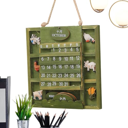 Calendario de pared 2026 y planificador de madera para habitacion de ninas