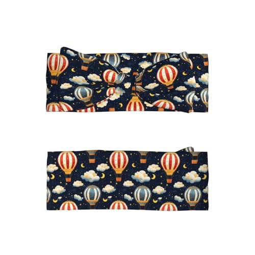 Starry Sky Hot Air Balloon Print Baby Girl Bows Headbands Baby Girls Newborn Headbands Infant Toddlers 0-6 Months2