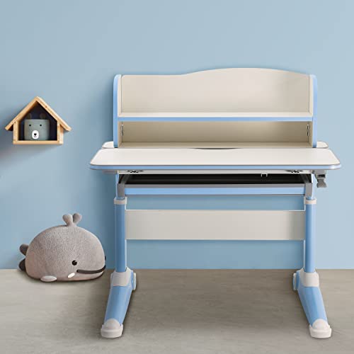 Green Soul Achiever Kids Ergonomic Height Adjustable Desk With Metal Frame For Children’s With Multi-Angle Tabletop & Drawer (Blue) For Rs. 9999 @ 83% off