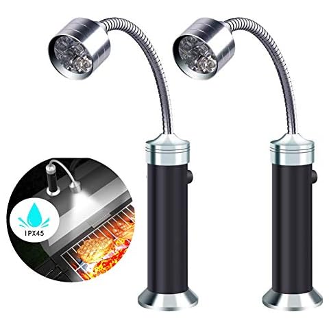 FBve Barbecue Grill Light, 2 Pack Magnetic Base Ultra-Bright LED Grill Lights, 360 Degree Flexible Gooseneck, Weather Resistant (2 Counts) Cover