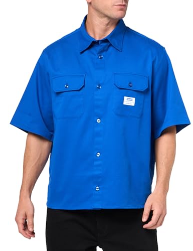 HUGO Men's Front Pocket Cotton Twill Short Sleeve Button Down Shirt