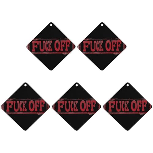 Fuck Off Stamp Funny Car Air Fresheners 5 Pcs Novelty Pendant Decoration Hanging Accessories