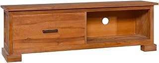 Drobno szlifowane drewno tekowe z naturalnym wykończeniem Całkowite wymiary: 112 x 30 x 37 cm (szer. x gł. x wys.) Meble, Szafka TV 112 x 30 x 37 cm, lite drewno tekowe