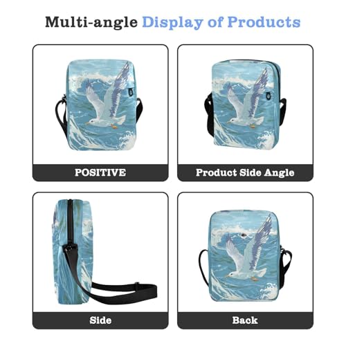 messenger bags Small Crossbody Bag Women Shoulder Handbags For Women Adjustable Strap for work work - Flying Seagullocean Waves4