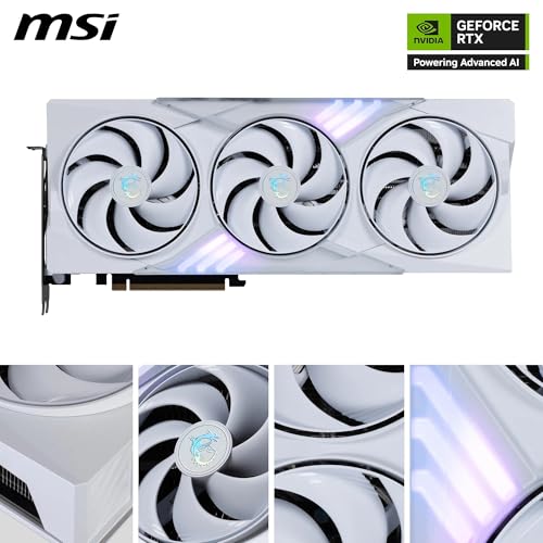 NVIDIA GeForce RTX 5080 16G GAMING TRIO OC WHITE Carte Graphique - 16 Go GDDR7 (30 GB/s, 256-bit), PCIe 5.0 - TRI FROZR 4 (3 x Ventilateurs STORMFORCE), RGB - HDMI 2.1b, DisplayPort 2.1b - Scheda video - Immagine 1