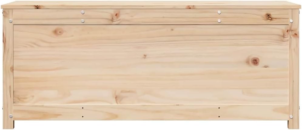 Natural Pine Solid Wood Storage Box with Hydraulic Lift Lid, Rustic Unfinished Pinewood Medium Storage Box for Blankets Cushions Home Organization