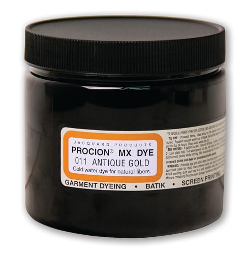 Jacquard Procion Tie Dye Powder Antique Gold 8oz Jar -
