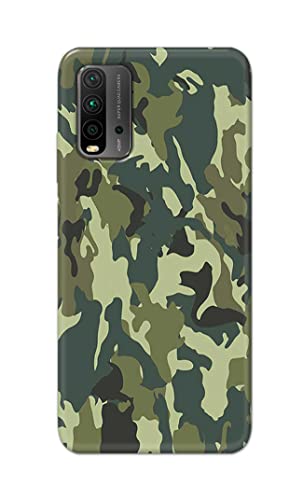 Image of Printed Hard Back Cover Case for Mi Redmi 9 Power Back Cover (Green Army Camouflage) -1803