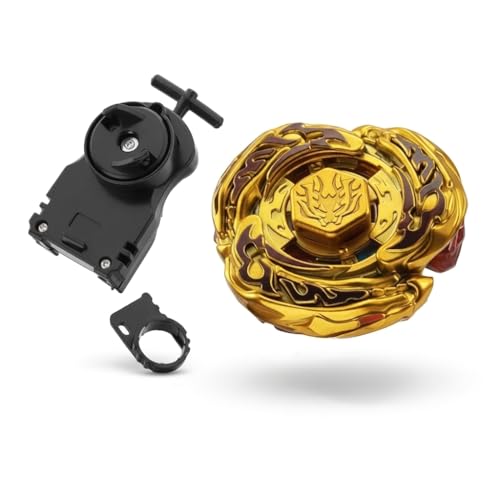Image of Funstars L-Drago Destroy F:S Metal Fury Spinning Top with String Launcher High-Performance Aluminum Alloy Build, Robust Plastic Components(Gold)