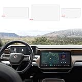RERPRO Tempered Glass Screen Protector Compatible with 2022 2023 2024 2025 Rivian R1T R1S Interior Accessories Dashboard Touchscreen Touch Display Matte 9H Hardness Tempered Film, 3 Screens Bundle