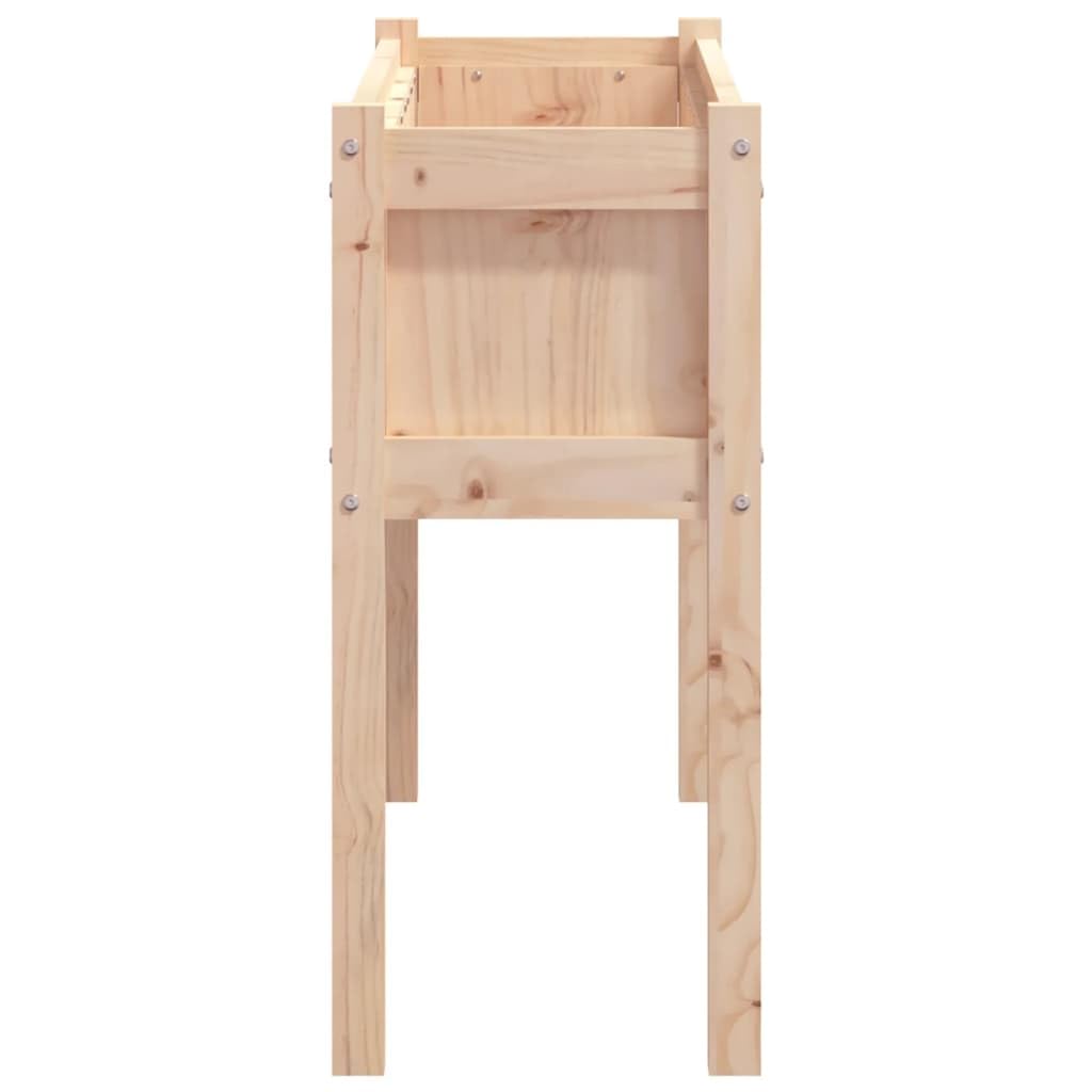 vidaXL Jardinera con Patas Elevada Rectangular para Plantas y Flores - Macetero Exterior para Balcón y Terraza de Madera Maciza de Pino