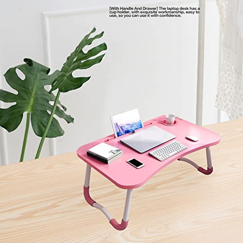 Zerodis Computer Desks Board Bedroom Desks Stand Portable Storage Drawer Cup Holder Non Slip Silicone Surface Tray Stable Thickened Study Workstation for Household Bedroom Kids Laptop (Fruit Pink - Image 8