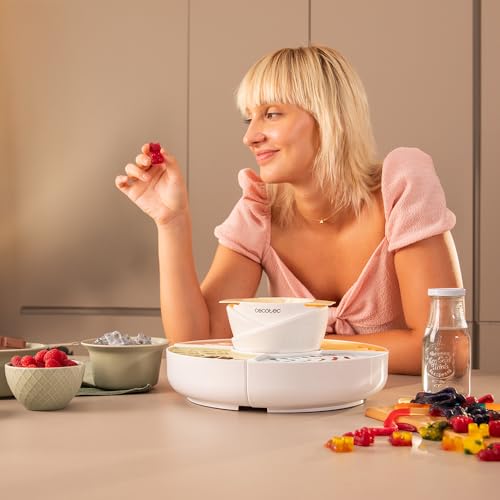 Cecotec Süßigkeitenmaschine - Schokoladenfondue - Gummy Maker Fun&Sugar Gummy. 2-in-1, 40 W, 4 Silikonformen, 4 abnehmbare Tabletts, kompaktes Design, leicht zu reinigen