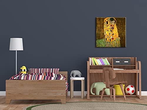 Wieco Art The Kiss By Gustav Klimt Famous Oil Paintings Reproductions Gallery Wrapped Modern Giclee Canvas Prints Artwork Pictures On Canvas Wall Art For Living Room Bedroom Home Decorations 24X24 #TOP2