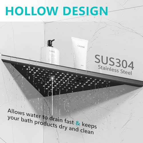 Neodrain Shower Corner Shelf Stainless Steel Bathroom Shelf Black Shower Caddy Storage Tiles Recessed for Bathroom Kitchen 2 Pack - Image 4