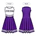 Toulite 4 Pcs Girls Cheerleader Costume Outfit Set Fancy Dress for Kids Sport Game Cosplay(11-12 Years,Purple)