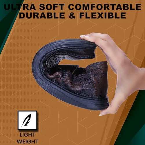 Image of DOCTOR EXTRA SOFT Classic Genuine Leather Formal Shoes for Men with Memory Foam Cushion| Ultra Lightweight & Comfortable|Stylish & Flexible|Parties,Occasions,Office,Wedding,Casual|Black Slip On D-805