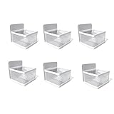 TOPINCN 6er-Pack Magnetischer Teebeutel-Organizer, Metall-Tee-Aufbewahrungsregal mit Verstellbaren Trennwänden, Platzsparender Teehalter für Küche, Kühlschrank, Kaffeebar (Weiß, 6er-Pack)