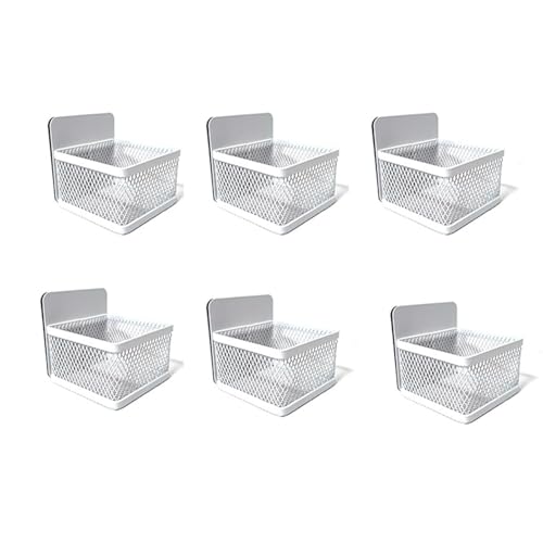 Luocute Magnetic Tea Bag Organizer - 6 Piece Metal Tea Holder for Refrigerator or Kitchen Shelf with Stylish Storage for Coffee Packets (White 6 Pack)