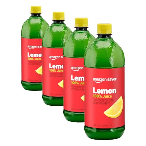 Happy Belly 100% Lemon Juice | 32 fl oz | Bottle | Pack of 4