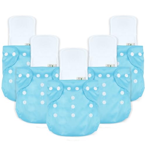 Image of Bumper Baby Reusable Cloth Diaper with Insert Pad | Leak-Proof, Super Absorbent & Ultra Soft | Adjustable & Washable Cloth Diaper | Prevent Rashes | Freesize 5-17Kg | (3M-3Y), Pack of 5, Blue