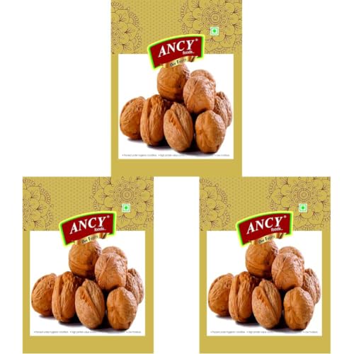 Image of Ancy Kashmiri Sabut Akhrot 500 Grams (250 Grams X 2) - Inshell Walnut Dry Fruit | Rich in Proteins and Antioxidants - Supports Brain Health , Enhances Memory, Boosts Mood, Supports Heart Function, Improves Skin Texture - Delicious & Crunchy Walnuts | High Quality Raw Akhrot | Whole Hard Shell Walnut