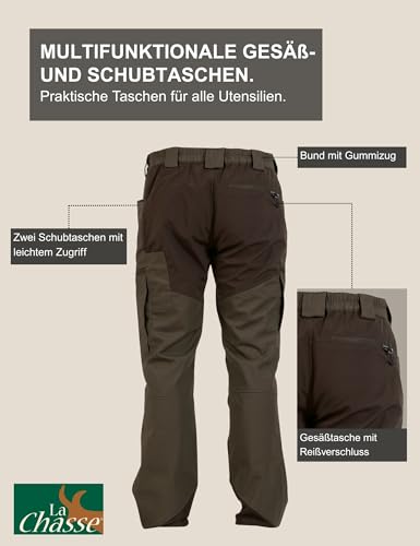La Chasse® Stretch-Funktionshose Denver Jagdhose Herren Oliv/braun Jägerhose Stretchhose für die Jagd Dehnbund von Oefele Jagd