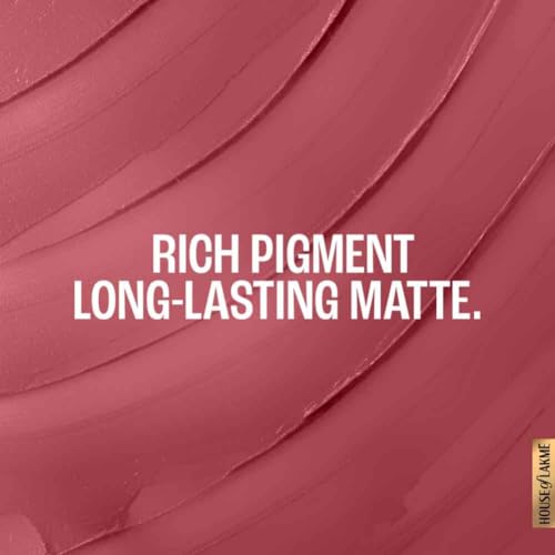 Image of Lakme Forever Matte Lipstick, Waterproof, Non Drying, Creamy Matte Bullet Lipstick Made With French Rose Oil Extracts, Pink Flamingo, 4.5g